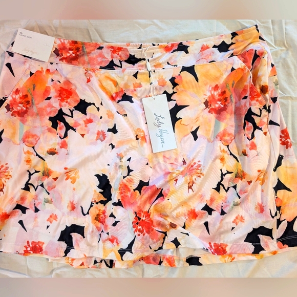 Lady Hagen Pants - Nwt lady hagen pink orange floral cocktail hour 16" flounce skort size xxl